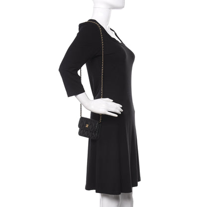 Chanel Lambskin Quilted Pearl Crush Clutch With Chain Black 2 of 11