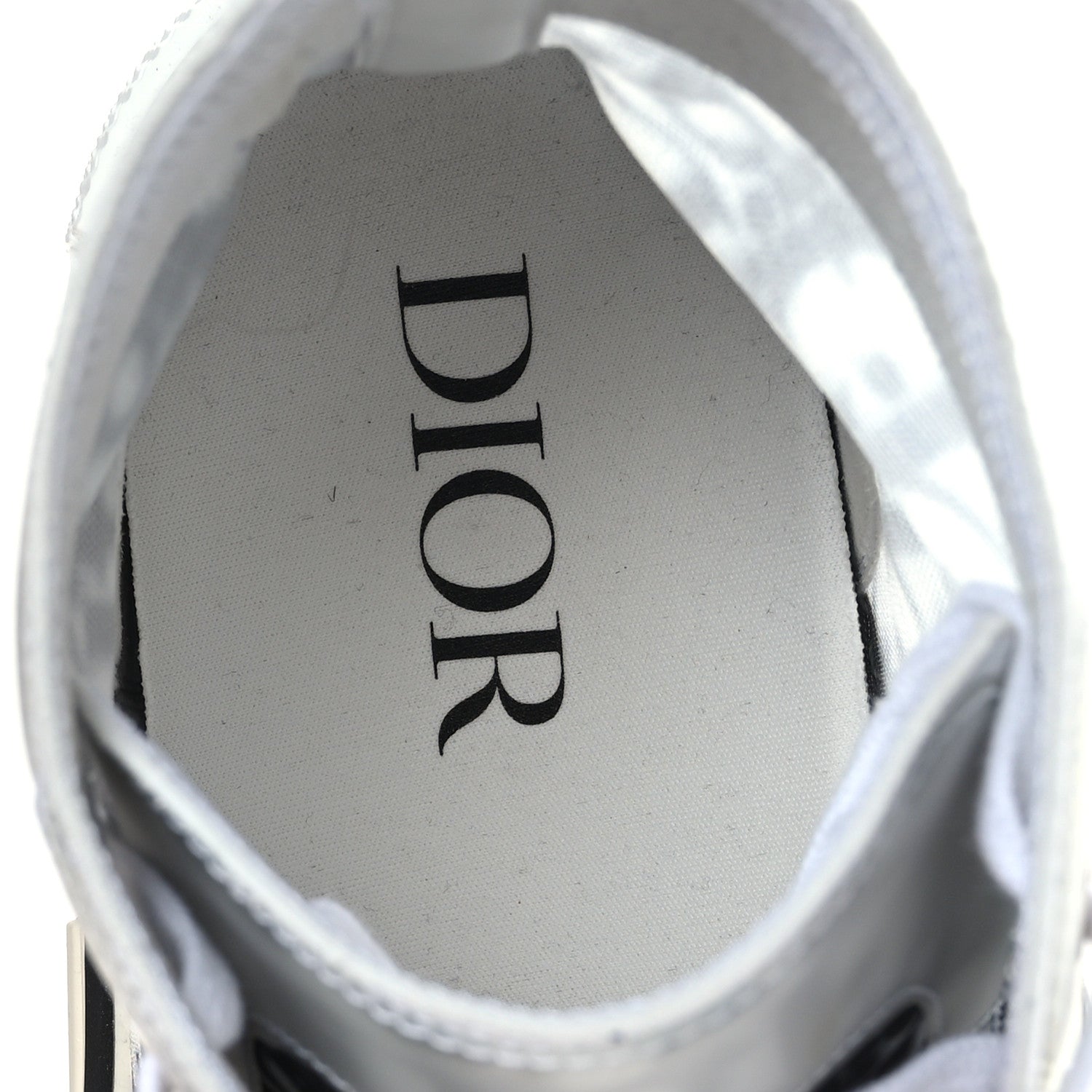 Christian Dior Technical Canvas Oblique Mens B23 High Top Sneakers 45 White Black 7 of 7