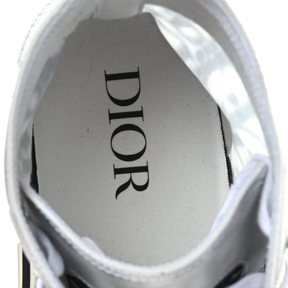 Christian Dior Technical Canvas Oblique Mens B23 High Top Sneakers 45 White Black 7 of 7