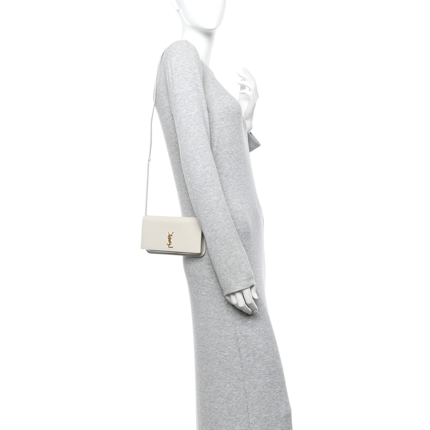 Smooth Calfskin Monogram Phone Holder Crossbody Crema Soft