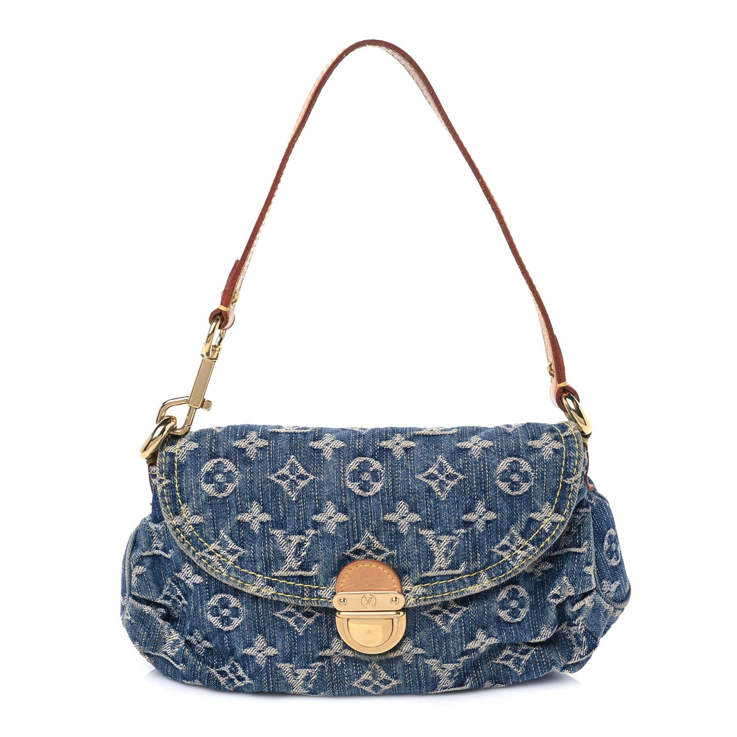 Monogram Denim Mini Pleaty Blue