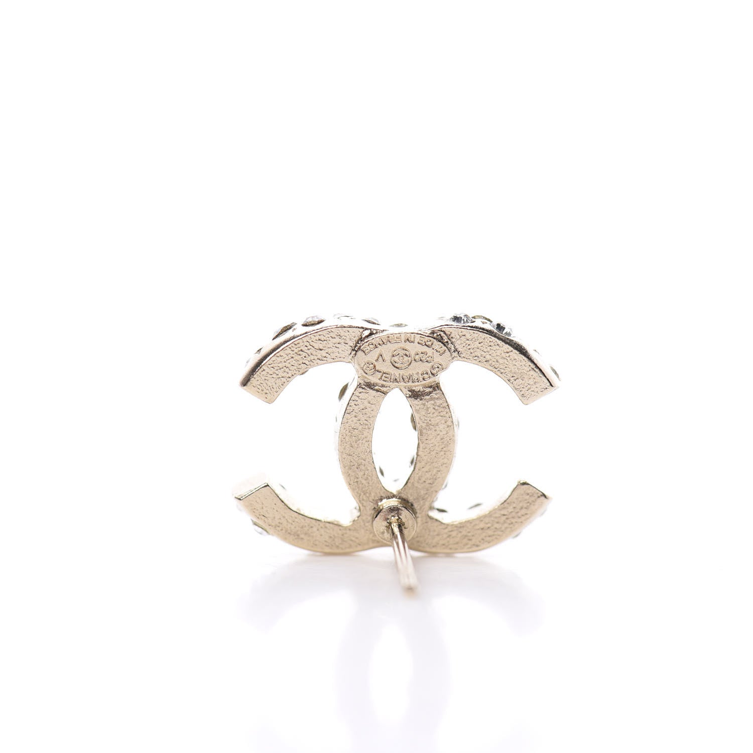 Chanel Crystal CC First Class Stud Earrings Gold 4 of 5