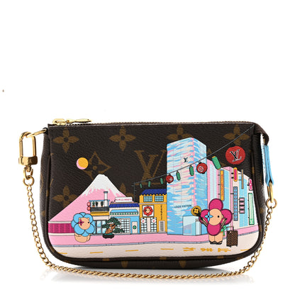 Louis Vuitton Monogram 2022 Christmas Animation Toyko Mini Pochette Accessories Blue 1 of 7