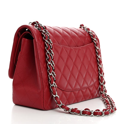Chanel Caviar Quilted Jumbo Double Flap Dark Red 2 of 10
