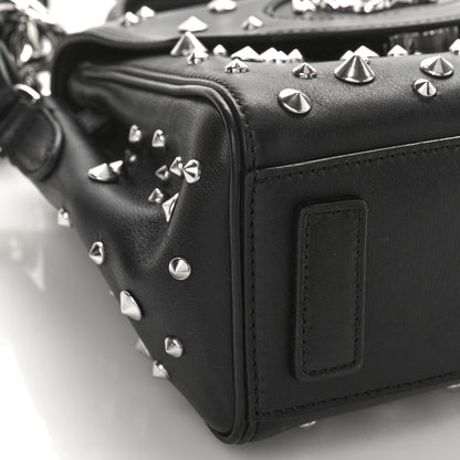 Versace Grained Calfskin Spiked Small La Medusa Top Handle Bag Black 7 of 8