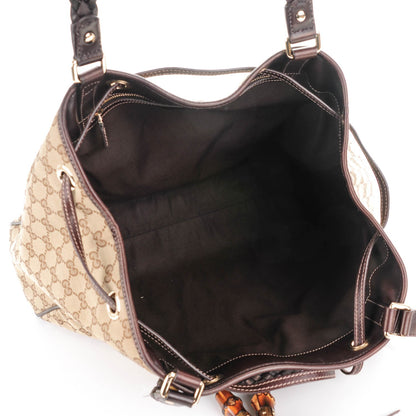 Gucci Monogram Peggy Braided Tote Dark Brown 5 of 8