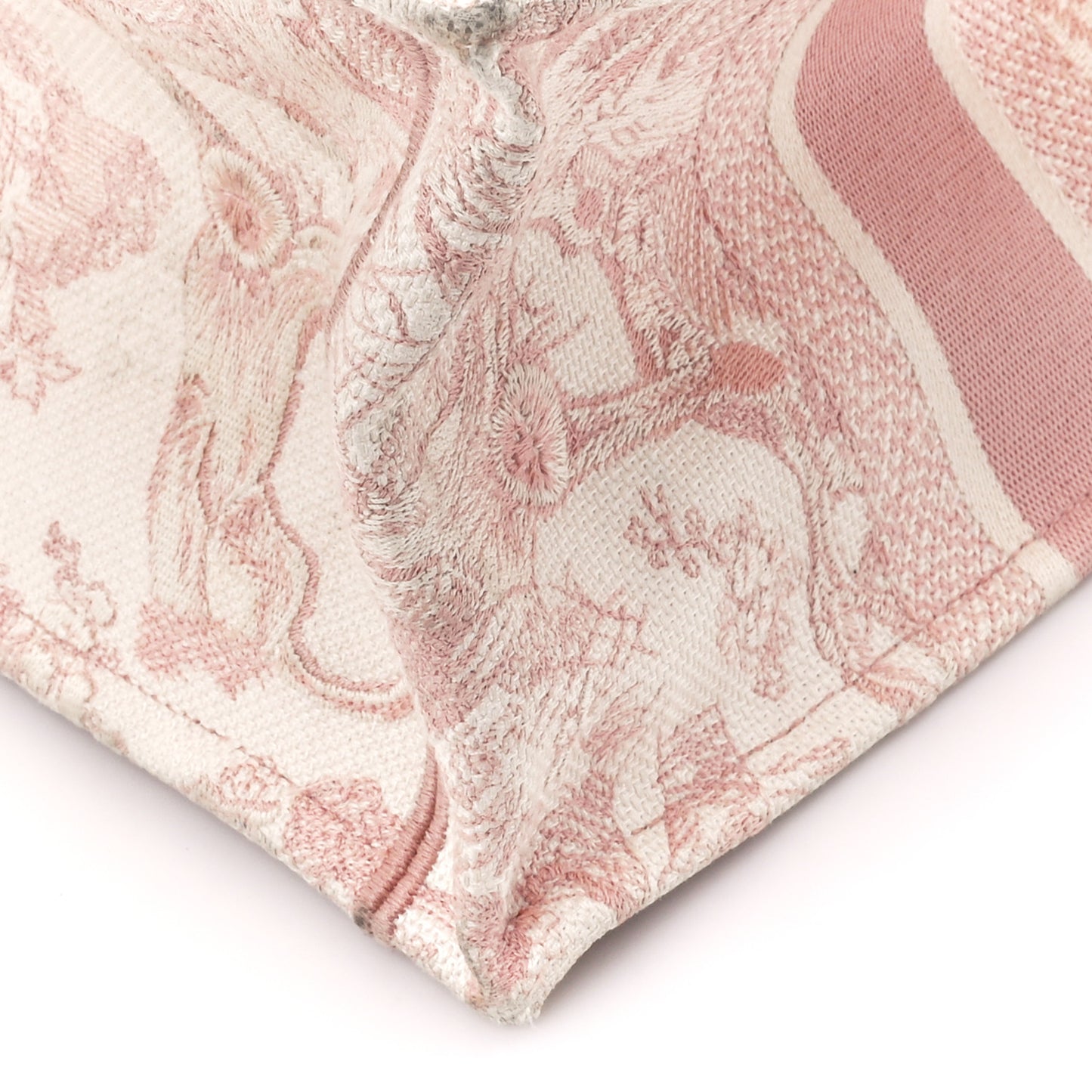 Canvas Embroidered Medium Dioriviera Toile De Jouy Book Tote Rose