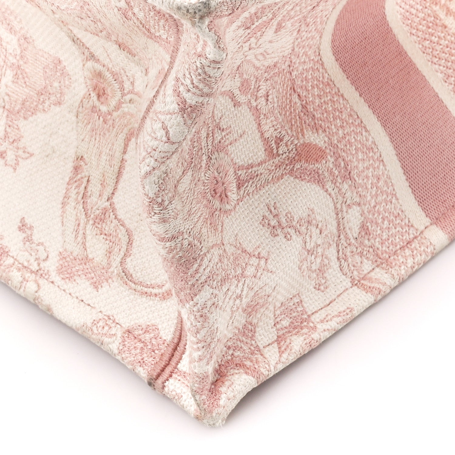 Christian Dior Canvas Embroidered Medium Dioriviera Toile De Jouy Book Tote Rose 10 of 10