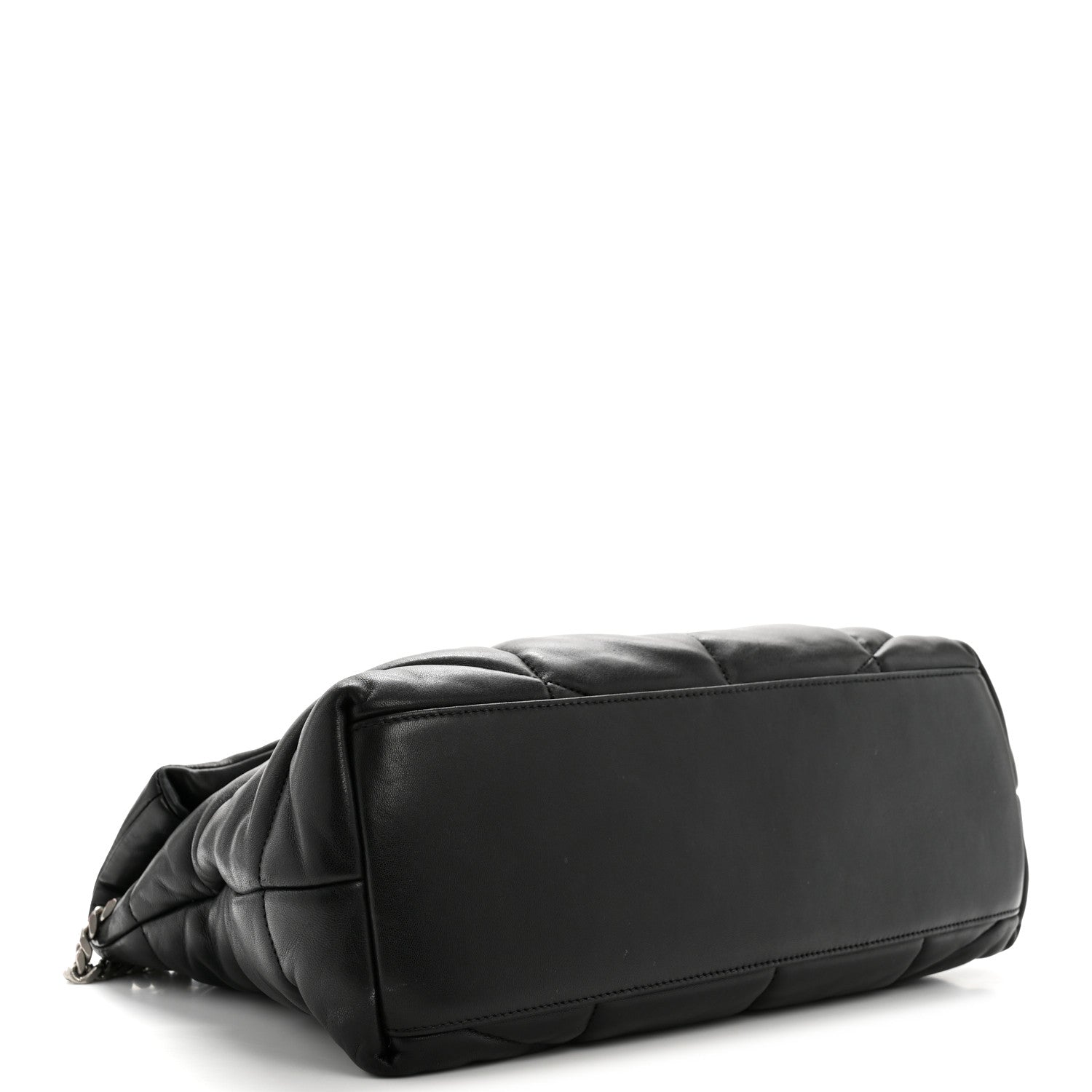 Saint Laurent Lambskin Quilted Medium Loulou Puffer Monogram Chain Satchel Black 4 of 13