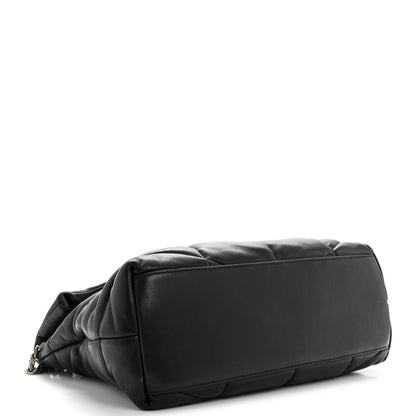 Saint Laurent Lambskin Quilted Medium Loulou Puffer Monogram Chain Satchel Black 4 of 13