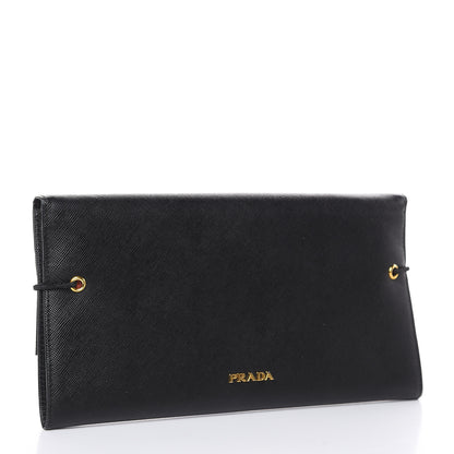 Prada Saffiano Travel Wallet Black Rosso 3 of 11