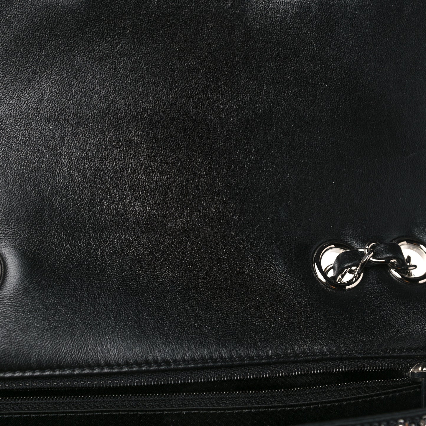 Sequin La Pausa Medium Single Flap Silver Black
