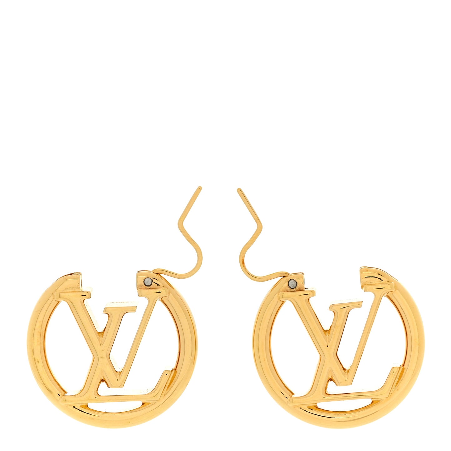 Metal Small Louise Hoop Earrings Gold
