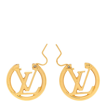 Louis Vuitton Metal Small Louise Hoop Earrings Gold 3 of 6
