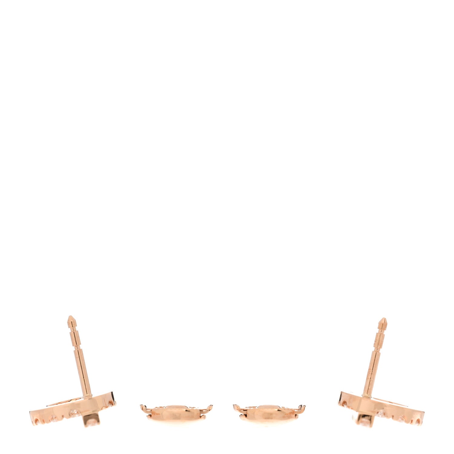 Hermes 18K Rose Gold Diamond Finesse Earrings 3 of 5