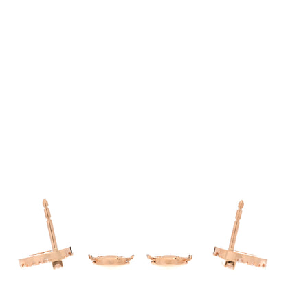 Hermes 18K Rose Gold Diamond Finesse Earrings 3 of 5