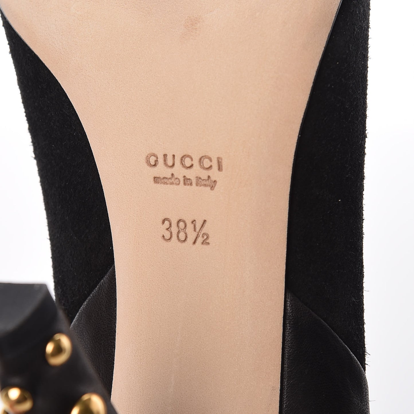 Suede Studded Babouska Pumps 38.5 Black