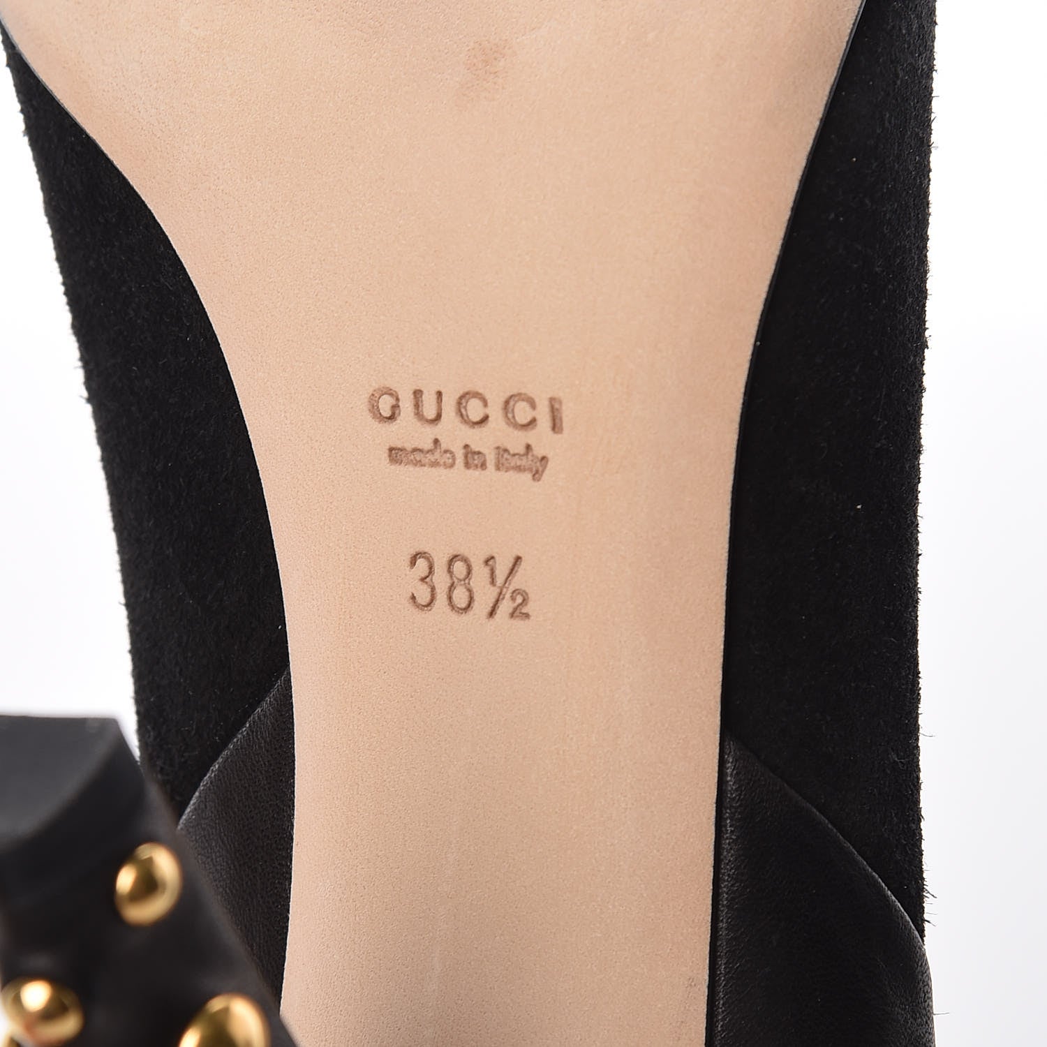 Gucci Suede Studded Babouska Pumps 38.5 Black 8 of 11