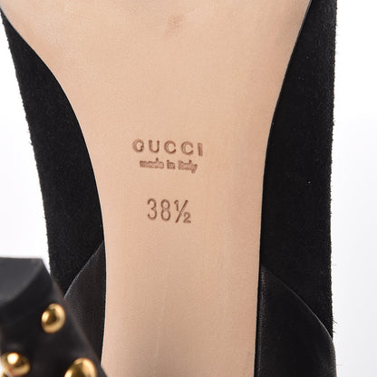 Gucci Suede Studded Babouska Pumps 38.5 Black 8 of 11