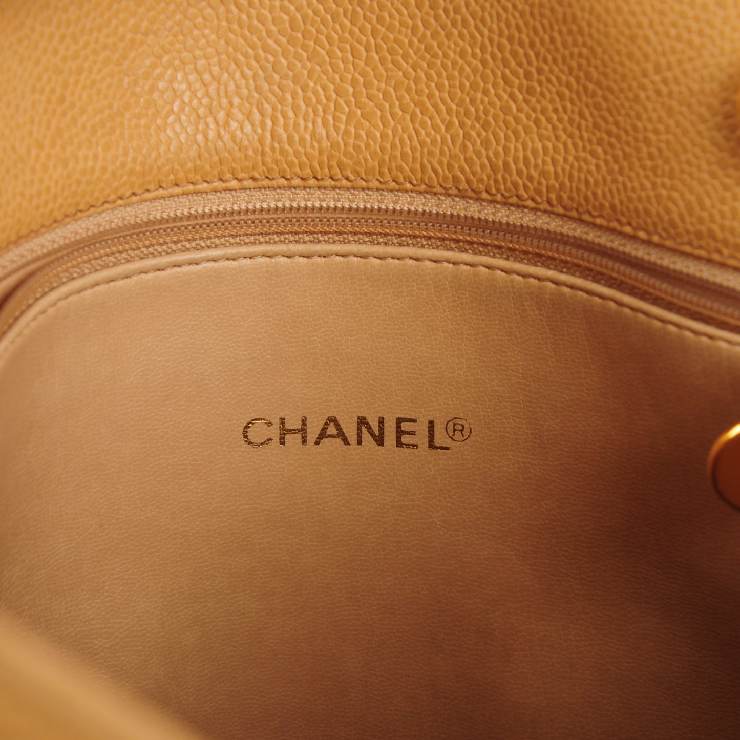 Caviar CC Shoulder Bag Beige