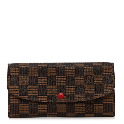 Louis Vuitton Damier Ebene Emilie Wallet Red 1 of 7