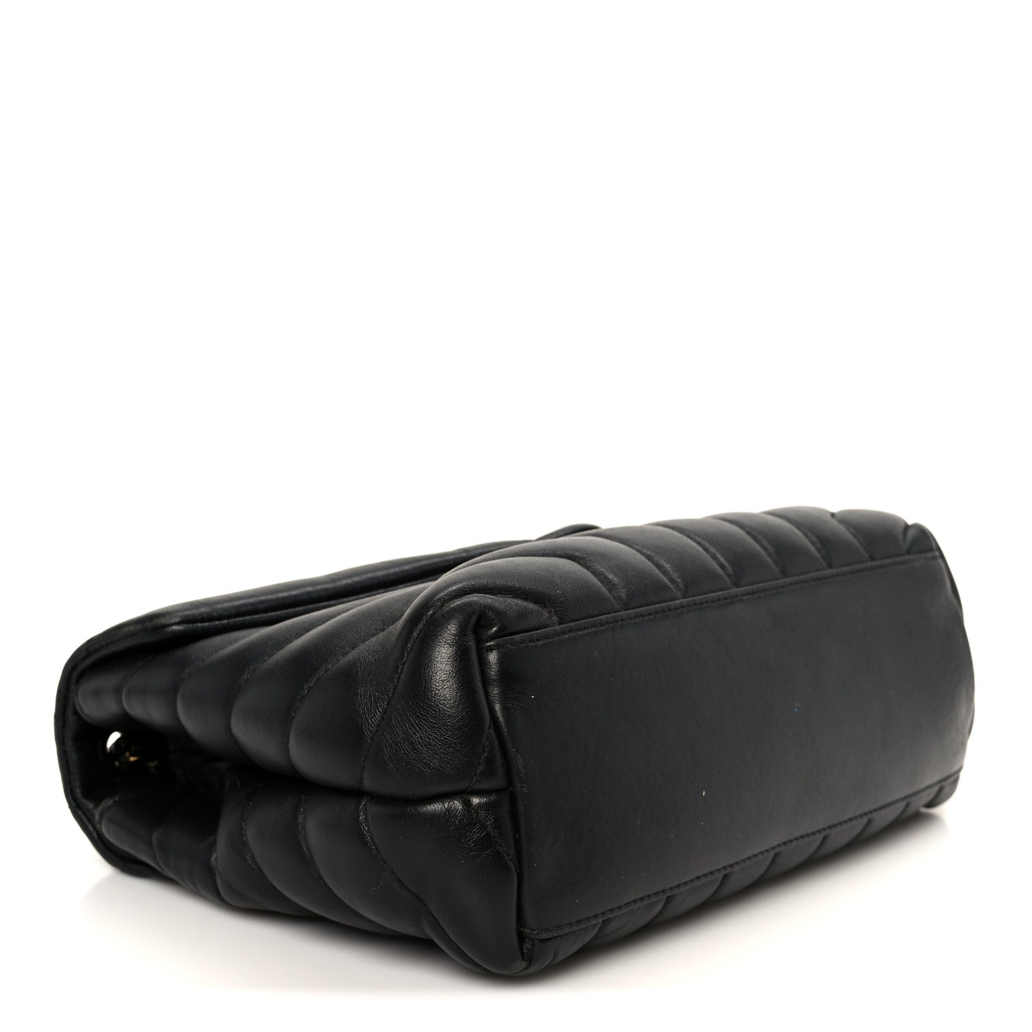 Saint Laurent Calfskin Y Quilted Monogram Monochrome Small Loulou Chain Satchel Black 4 of 14
