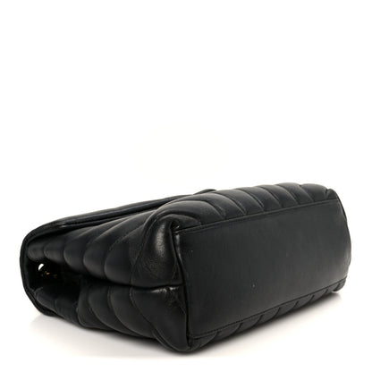 Saint Laurent Calfskin Y Quilted Monogram Monochrome Small Loulou Chain Satchel Black 4 of 14