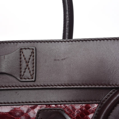 Celine Python Smooth Calfskin Mini Luggage Burgundy 9 of 16