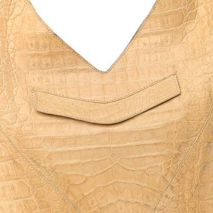 Nancy Gonzalez Crocodile Hobo Beige 7 of 12