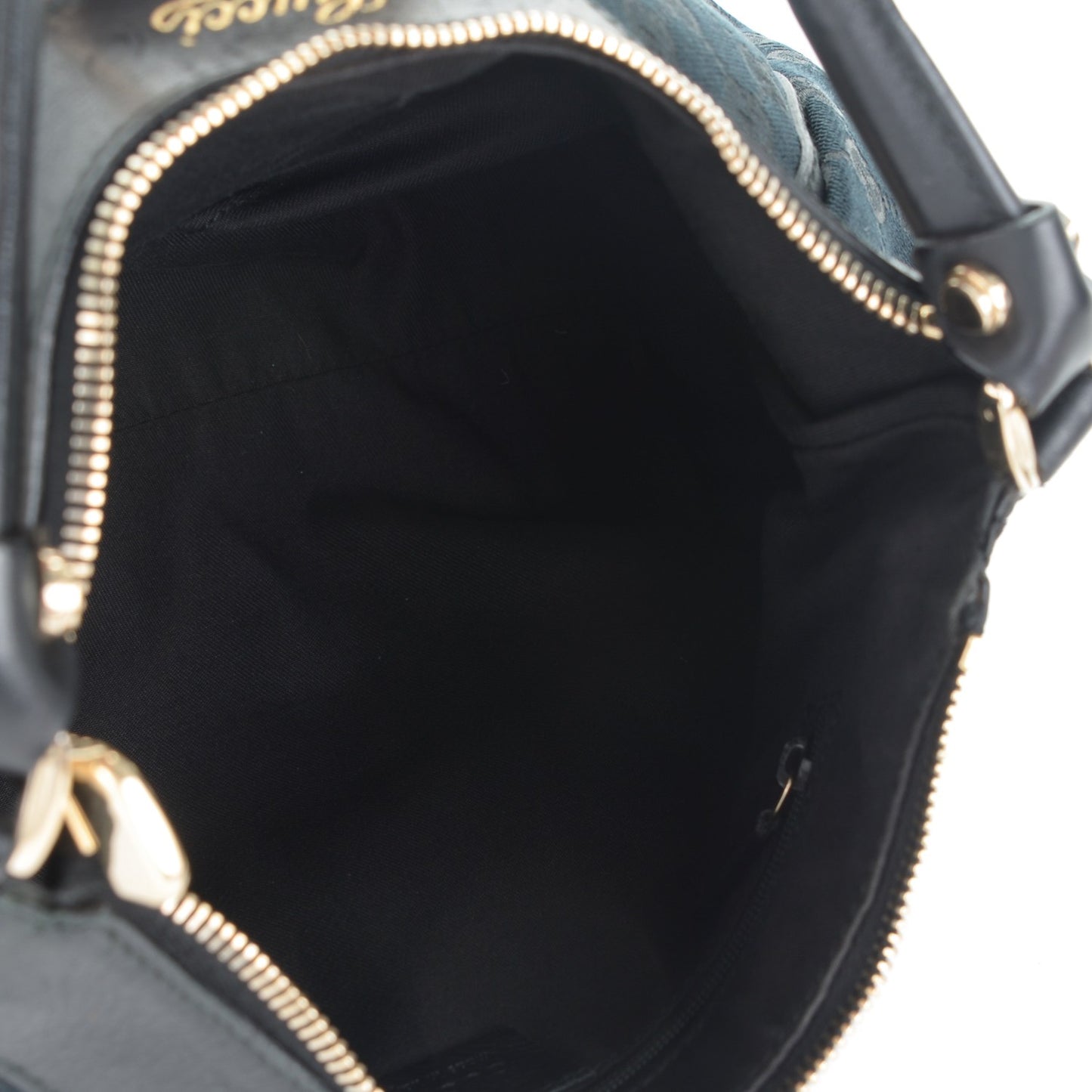 Monogram Medium D Gold Ring Hobo Black