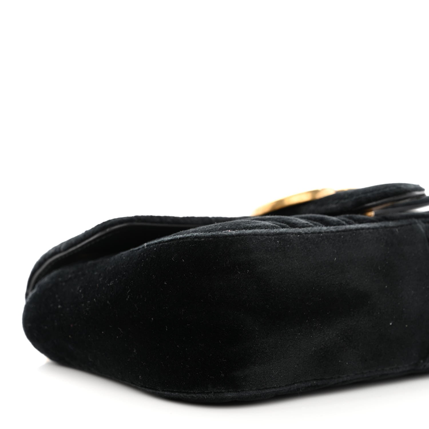 Gucci Velvet Matelasse Mini GG Marmont Shoulder Bag Black 9 of 10