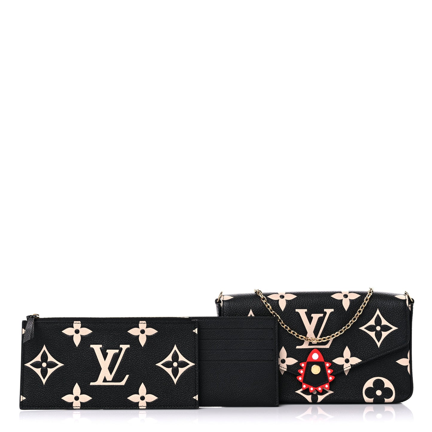 Empreinte Monogram Giant Crafty Pochette Felicie Black Crème