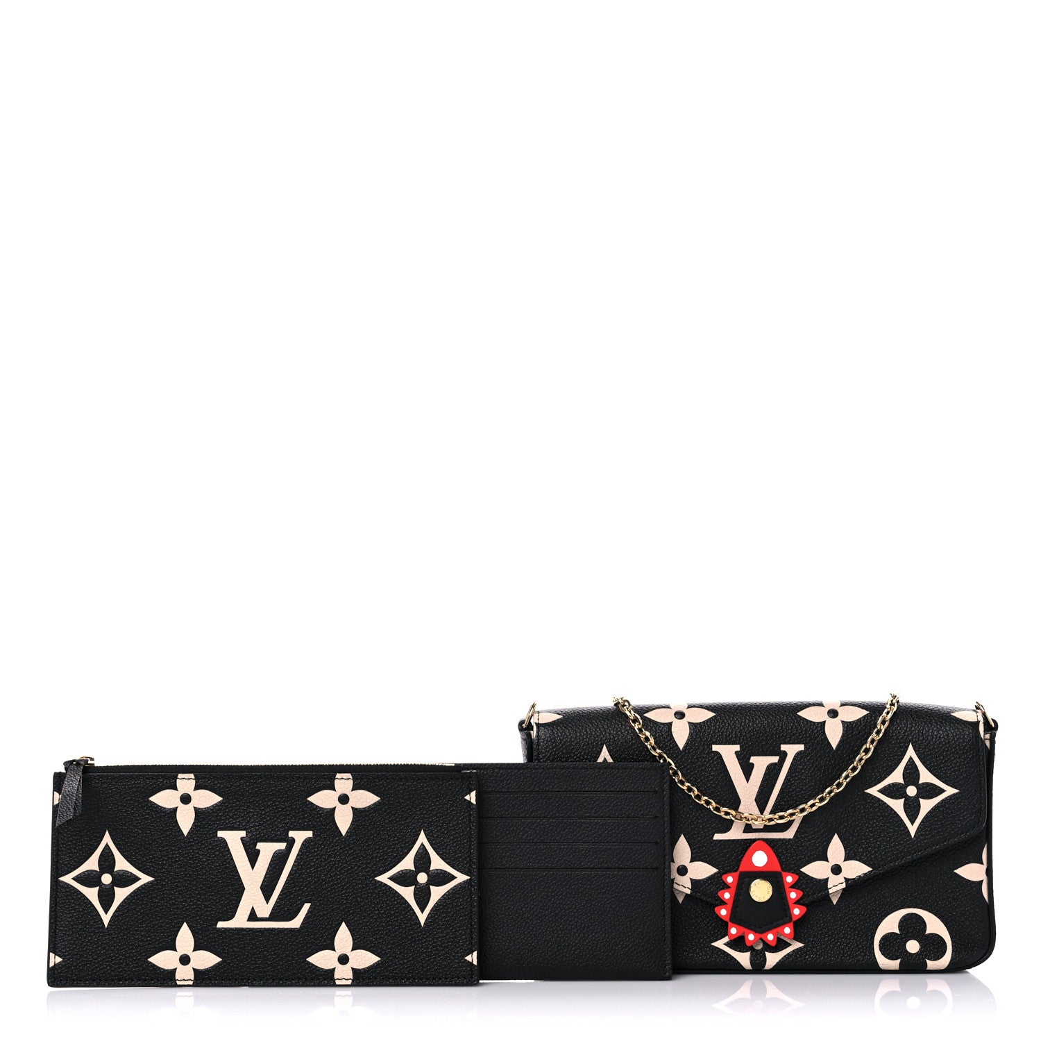 Louis Vuitton Empreinte Monogram Giant Crafty Pochette Felicie Black Crème 1 of 9