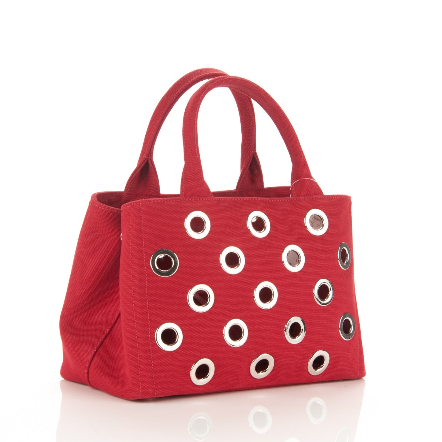 Canvas Grommet Canapa Tote Rosso