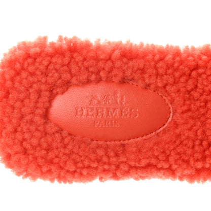 Hermes Woolskin Oran Sandals 38 Orange 7 of 7