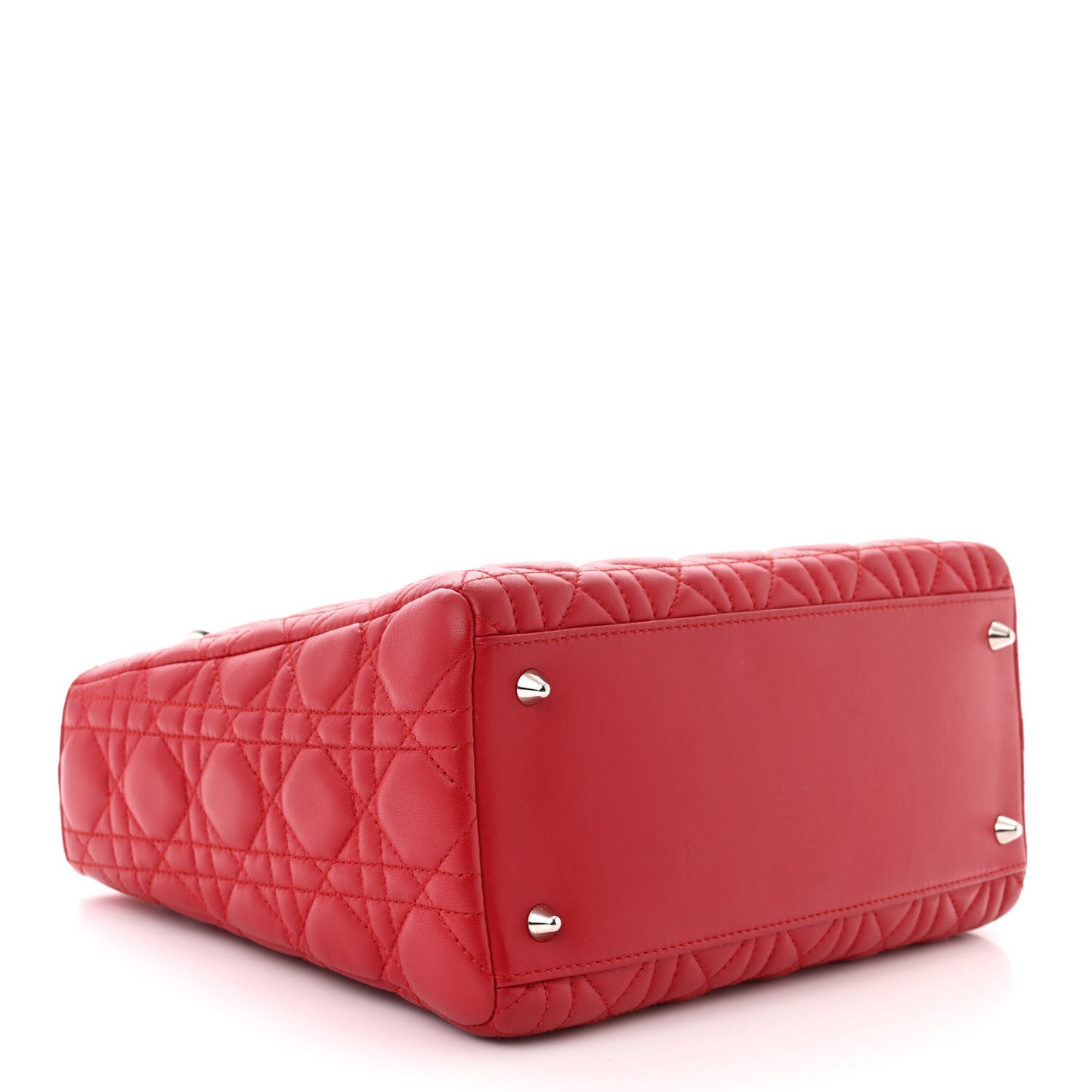Lambskin Cannage Medium Lady Dior Red