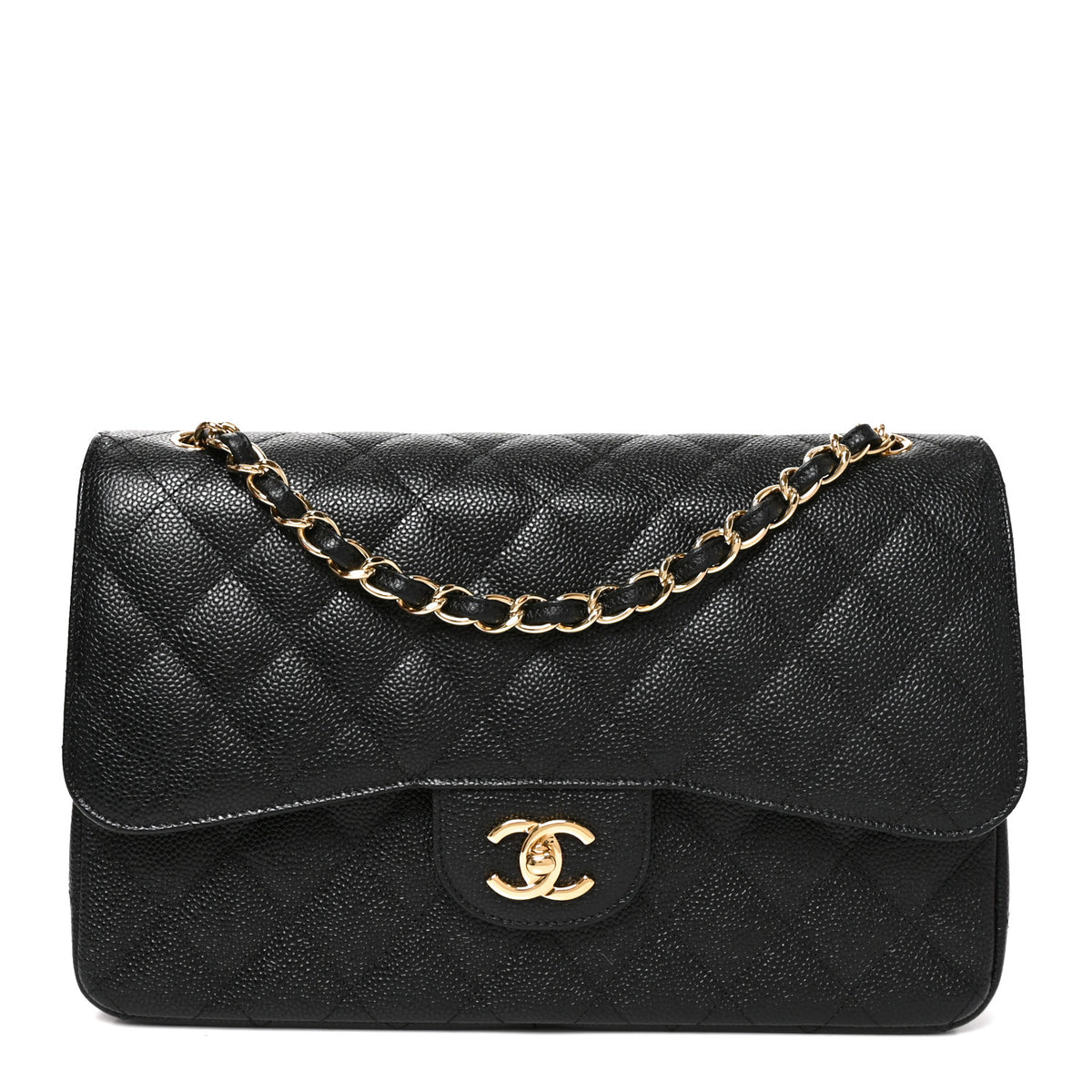 Chanel Caviar Quilted Jumbo Double Flap Black 1 of 10