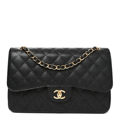 Chanel Caviar Quilted Jumbo Double Flap Black 1 of 10