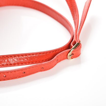 Balenciaga Agneau Giant 12 Gold Hardware Envelope Strap Clutch Rouge Coquelicot 8 of 8
