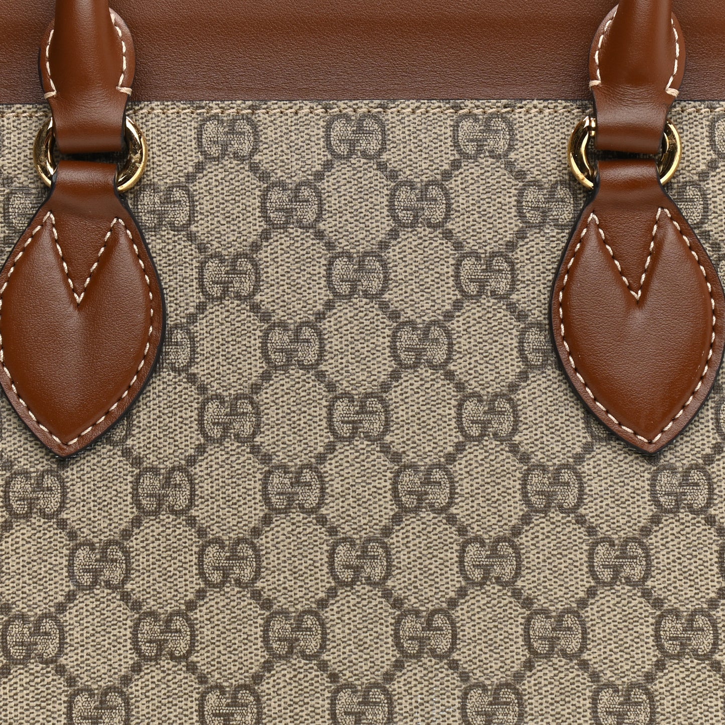 GG Supreme Monogram Small Zip Top Tote Beige Tuscany