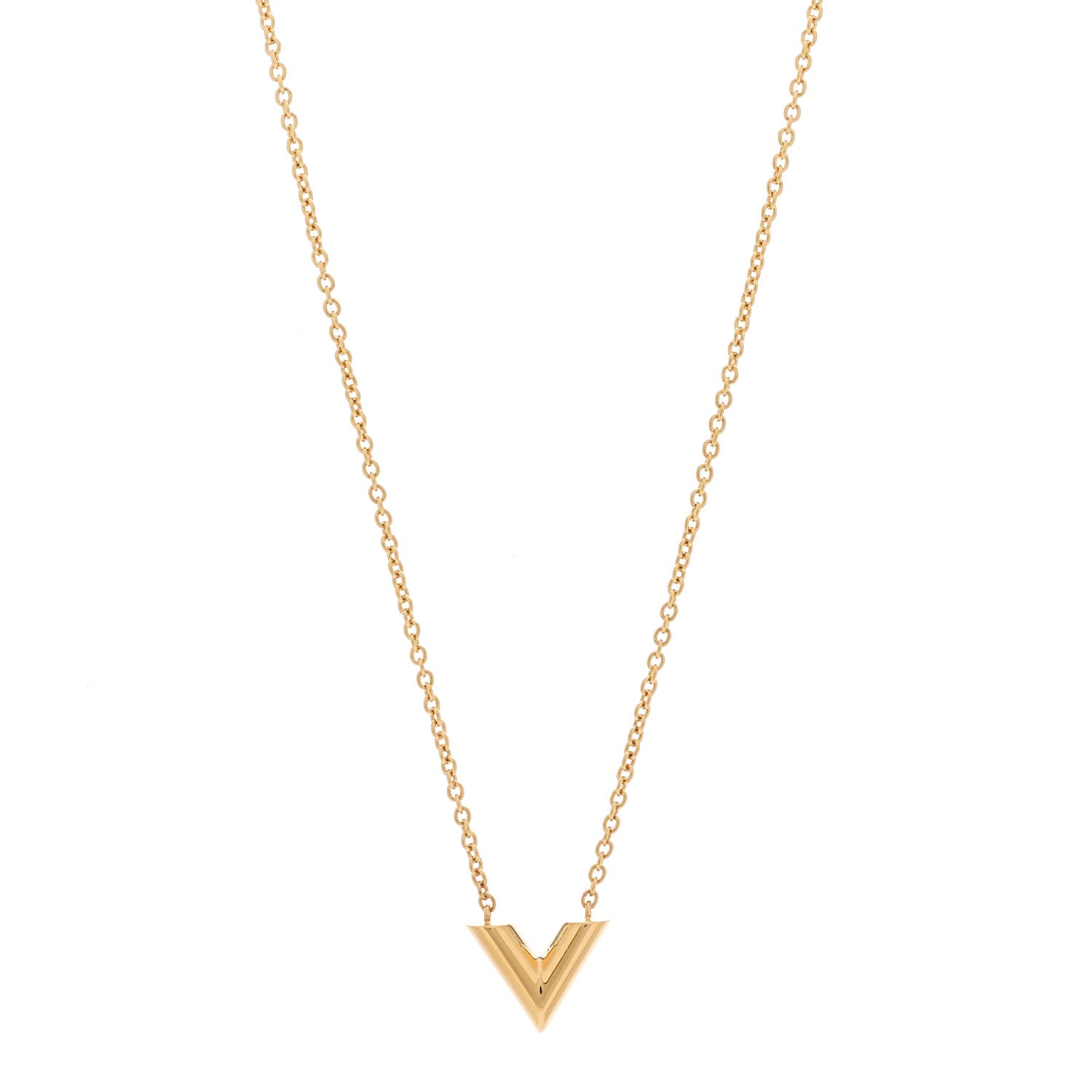 Louis Vuitton Brass Essential V Necklace Gold 1 of 6