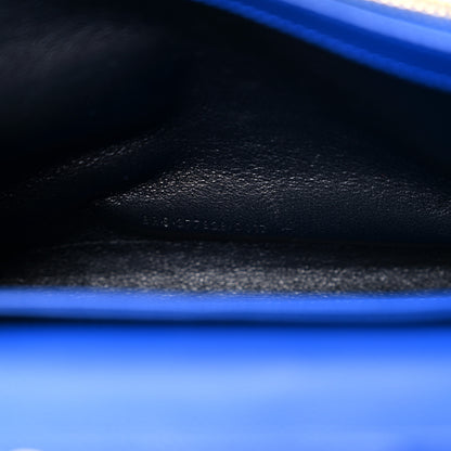 Saint Laurent Grain De Poudre Matelasse Chevron Monogram Chain Wallet Blue Majorelle 12 of 13