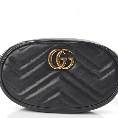 Gucci Calfskin Matelasse GG Marmont Belt Bag 85 34 Black 7 of 10