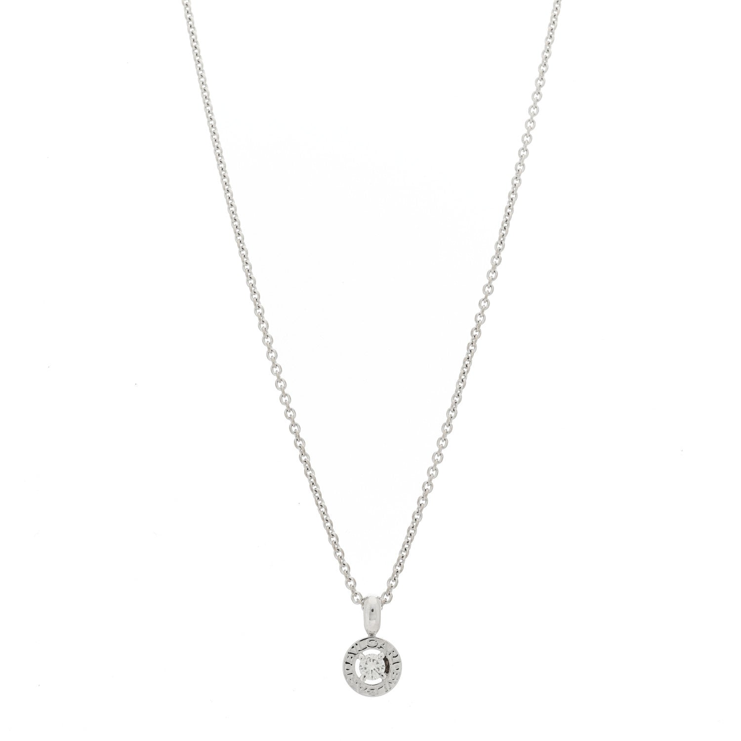 Bulgari 18K White Gold Diamond .23ct BVLGARI BVLGARI Pendant Necklace 1 of 4