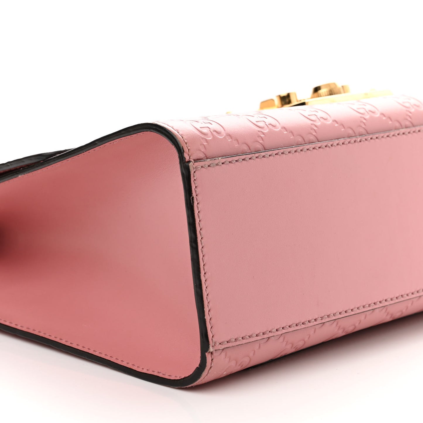 Guccissima Signature Medium Padlock Shoulder Bag Rose Baby Candy