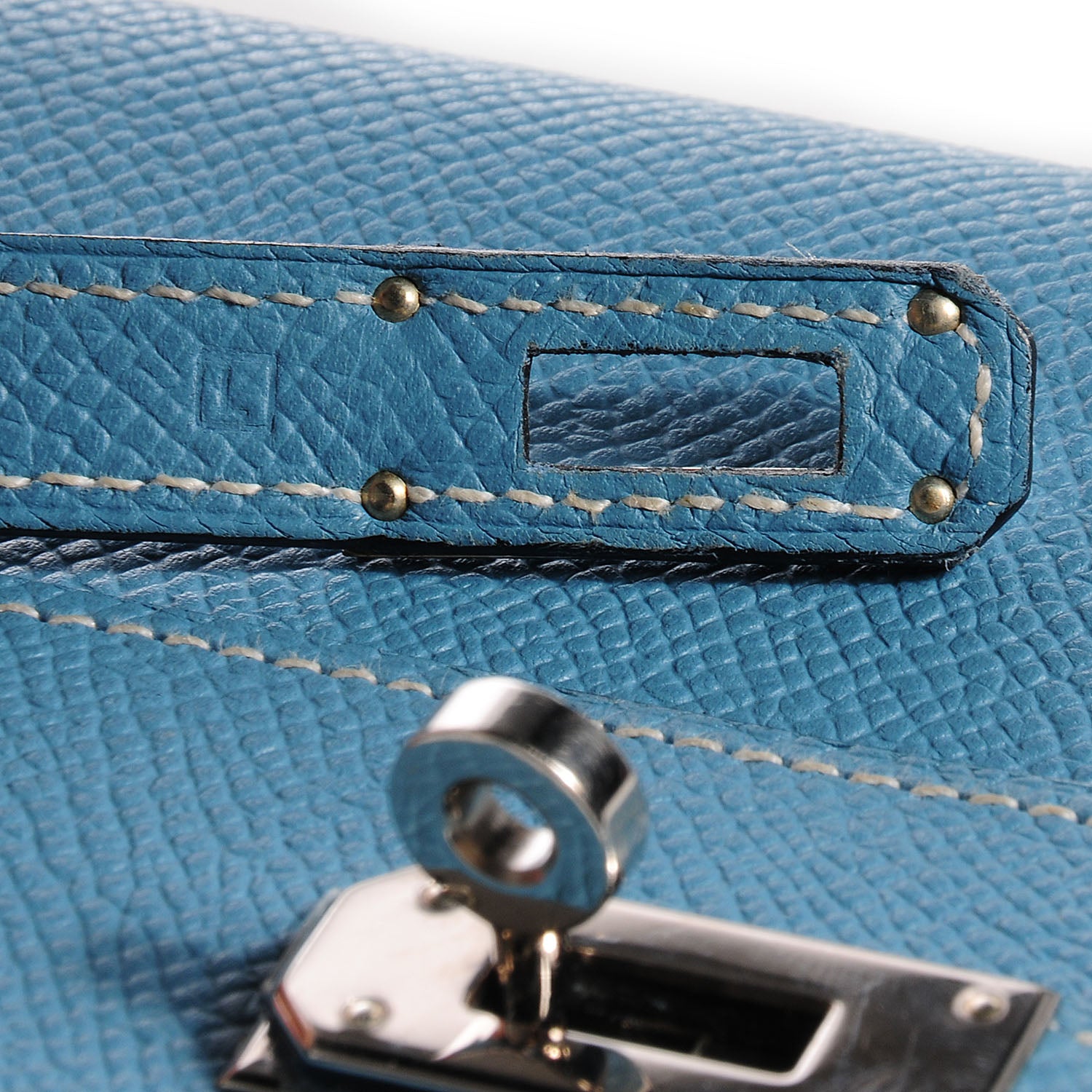Hermes Epsom Kelly Tri-Fold Wallet Blue Jean 7 of 9