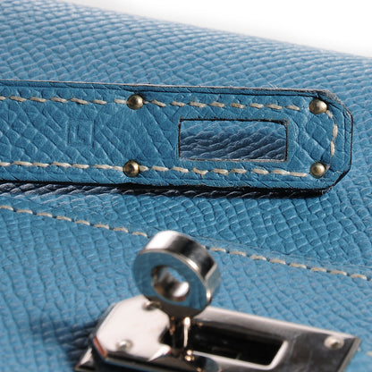 Hermes Epsom Kelly Tri-Fold Wallet Blue Jean 7 of 9