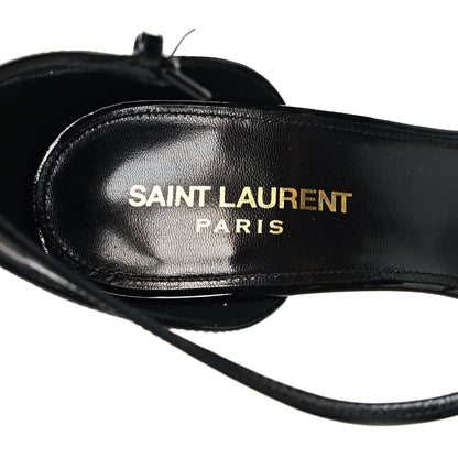 Saint Laurent Patent Calfskin Opyum 110 Sandals 37.5 Black Gold 8 of 9