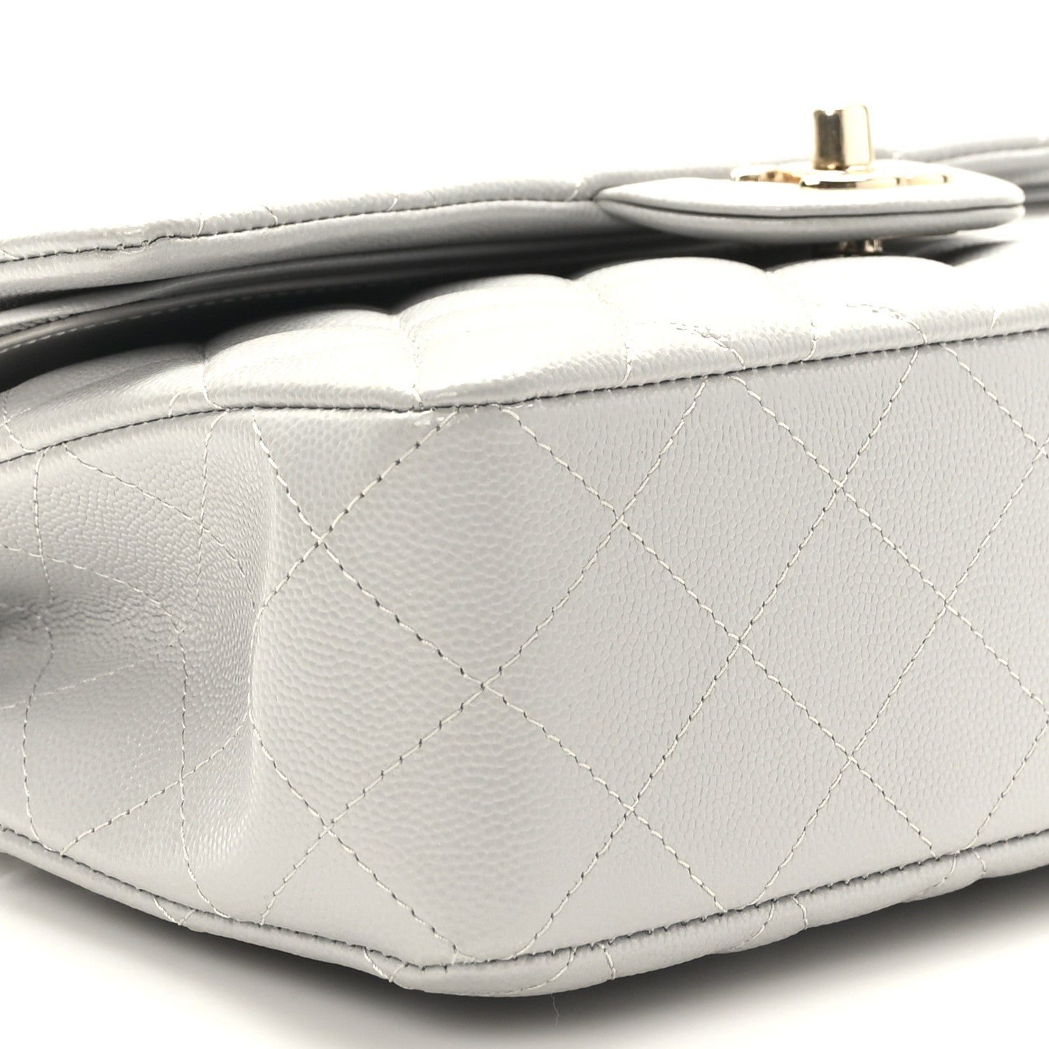 Chanel Caviar Quilted Small Double Flap Grey 8 of 10