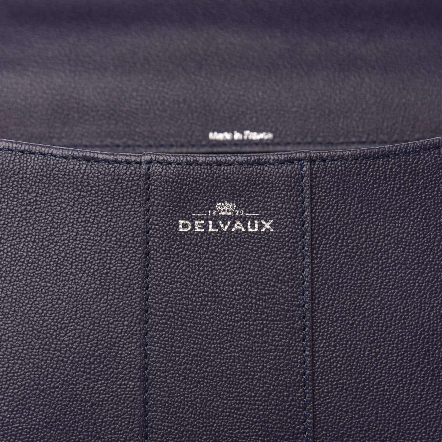 Grained Calfskin Brillant MM Satchel Navy